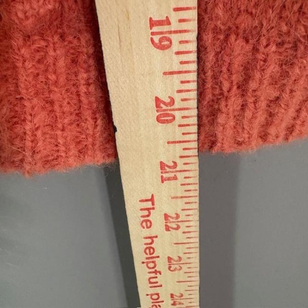 THE GREAT. Cardigan Sweater Womens 0 Red Alpaca Polyamide Crewneck Bobble Knit - Picture 9 of 9